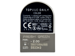 TopVue Daily Color - Fresh Green - päivittäislinssit voimakkuuksilta (2 linssiä)