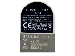 TopVue Daily Color - Sterling Grey - päivittäislinssit voimakkuuksilta (2 linssiä)