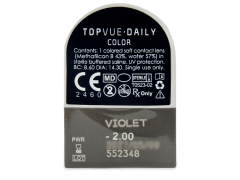 TopVue Daily Color - Violet - päivittäislinssit voimakkuuksilta (2 linssiä)