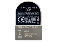 TopVue Daily Color - Brilliant Blue - päivittäislinssit ilman voimakkuuksia (2 linssiä)