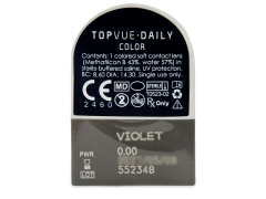 TopVue Daily Color - Violet - päivittäislinssit ilman voimakkuuksia (2 linssiä)