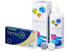 TOTAL30 for Astigmatism (3 kpl) + Gelone-piilolinssineste 360 ml