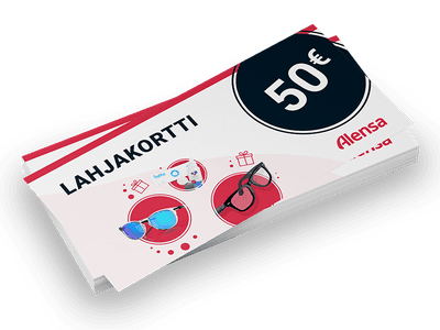 Lahjakortti linssejä ja silmälaseja varten arvoltaan 50 €