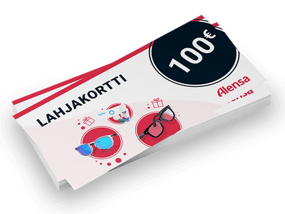 Lahjakortti linssejä ja silmälaseja varten arvoltaan 100 €