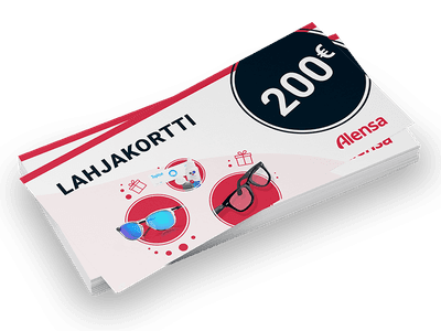 Lahjakortti linssejä ja silmälaseja varten arvoltaan 200 €