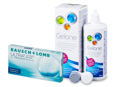 Bausch + Lomb ULTRA Multifocal for Astigmatism (6 kpl) + Gelone piilolinssineste 360 ml