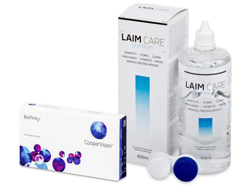 Biofinity (6 kpl) + Laim-Care -piilolinssineste 400ml